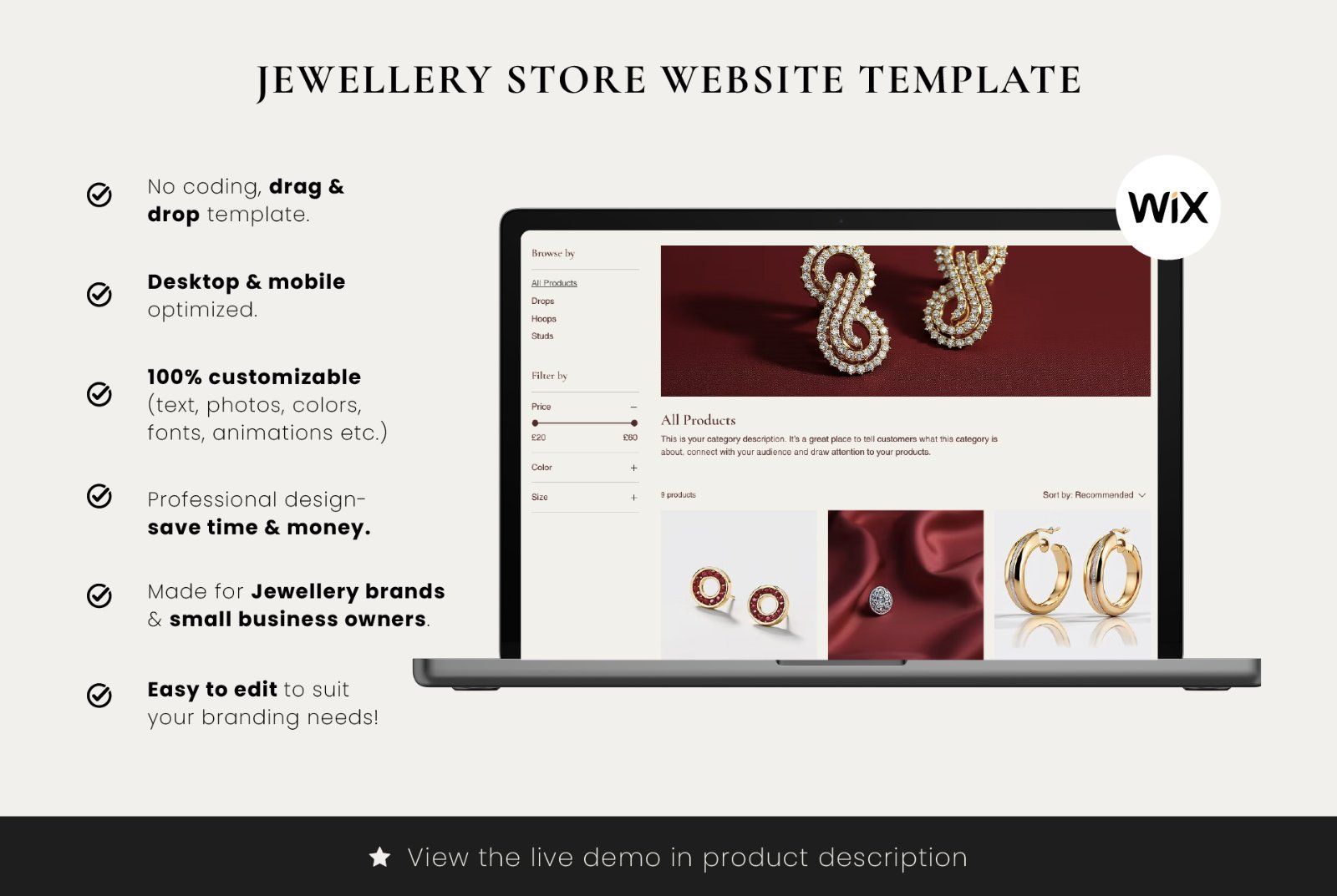 Wix eCommerce Jewelry Website Template — image 6