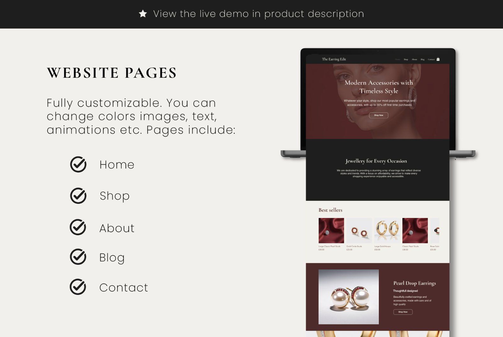 Wix eCommerce Jewelry Website Template — image 8