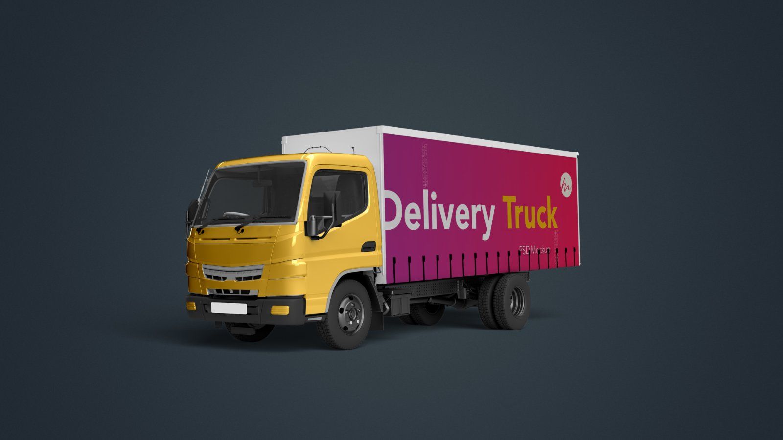 Delivery Box Truck Mockup - 5 PSDs — image 3