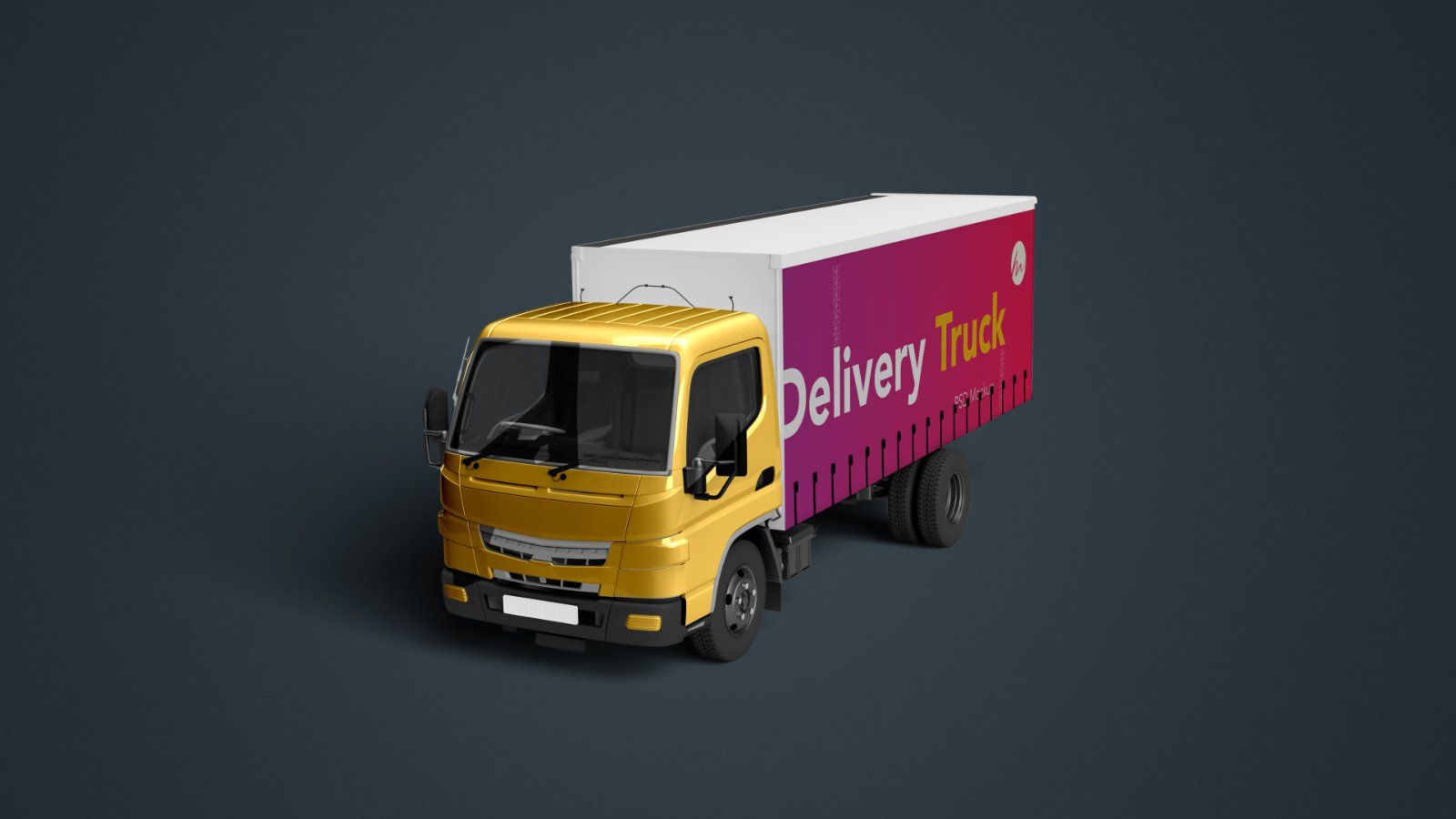 Delivery Box Truck Mockup - 5 PSDs — image 4