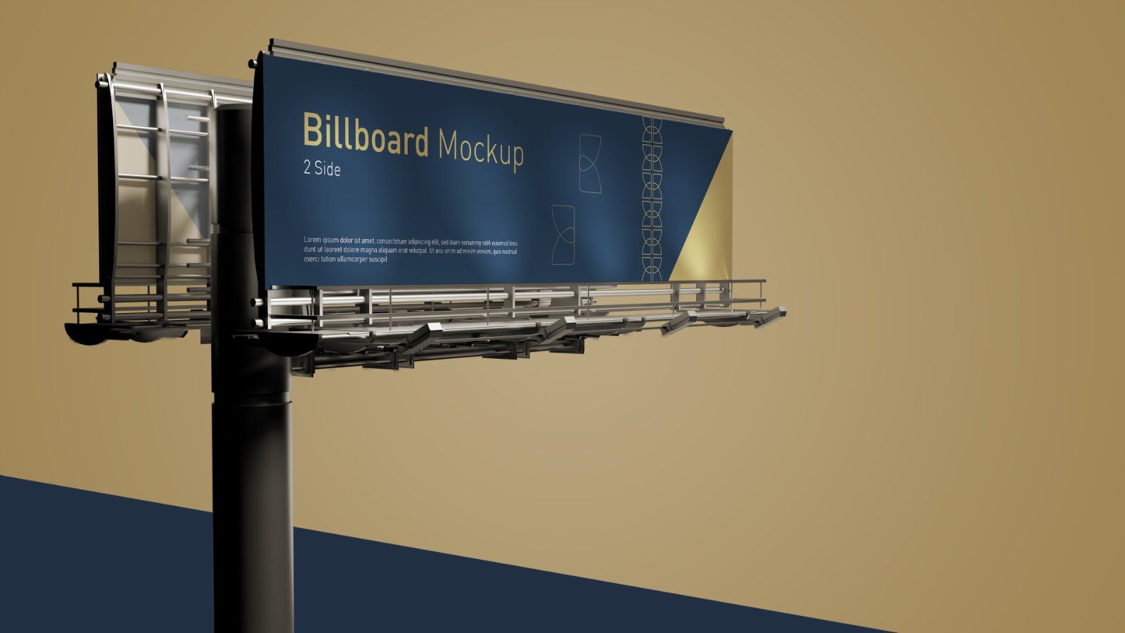 2-Sided Outdoor Billboard Mockup – 6 PSD Files, Double-Sided Advertising Display Mockup — image 3