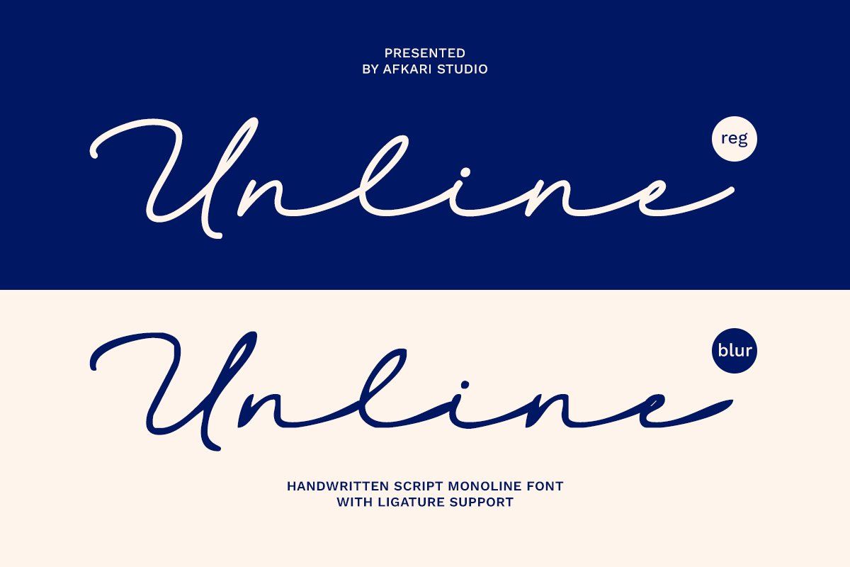 Unline - Handwritten Script Monoline Font — image 1