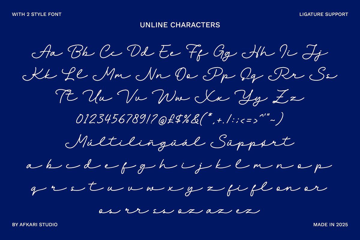 Unline - Handwritten Script Monoline Font — image 2