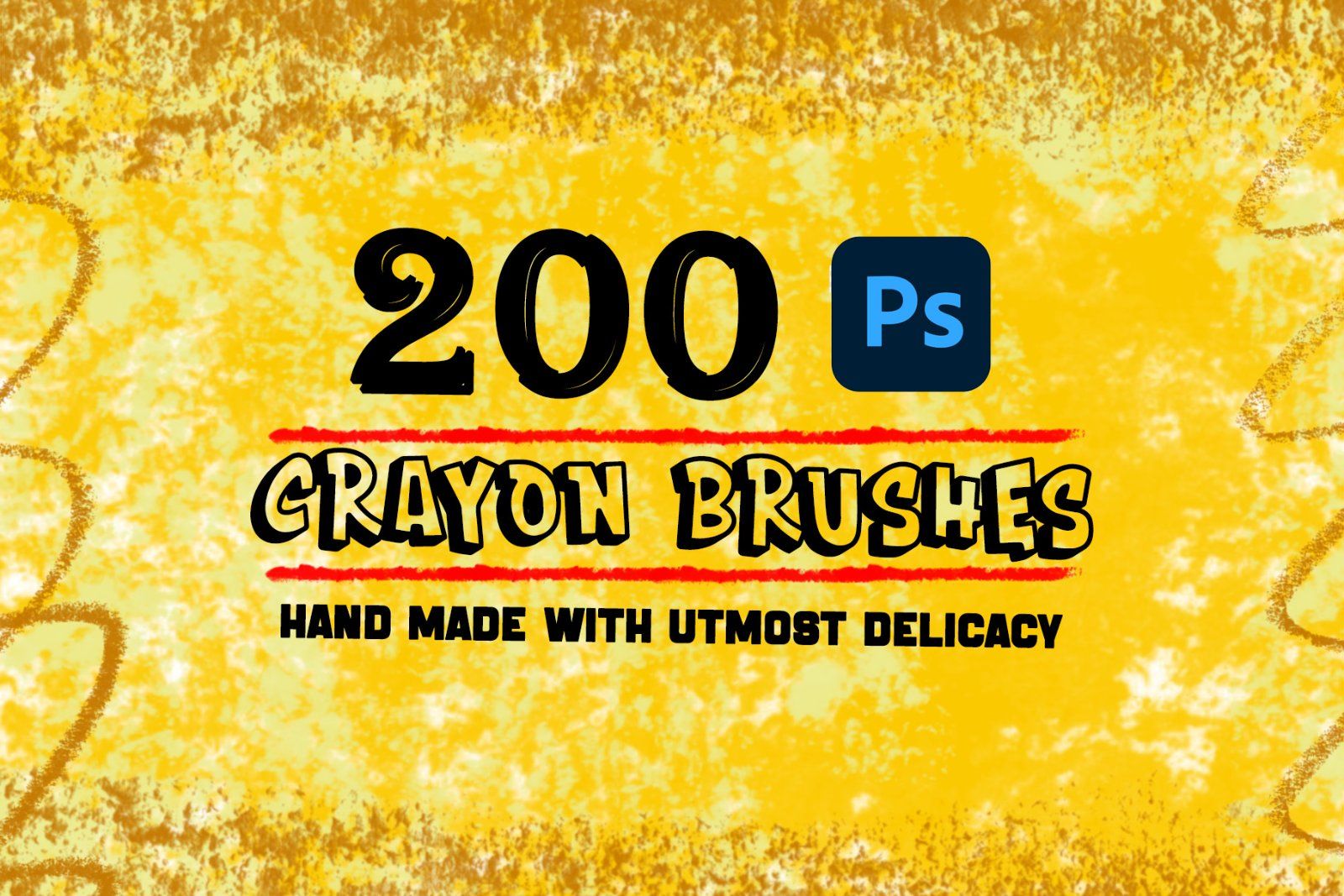 200+ Crayon Photoshop Brushes, Photoshop Brush, Crayon Texture, hand-drawn texture, Real Crayon Text — image 6