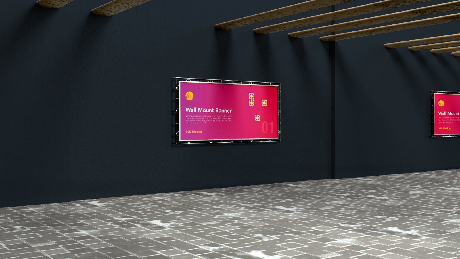 Wall Mounted Banner Billboard Mockup – 5 PSDs — image 2
