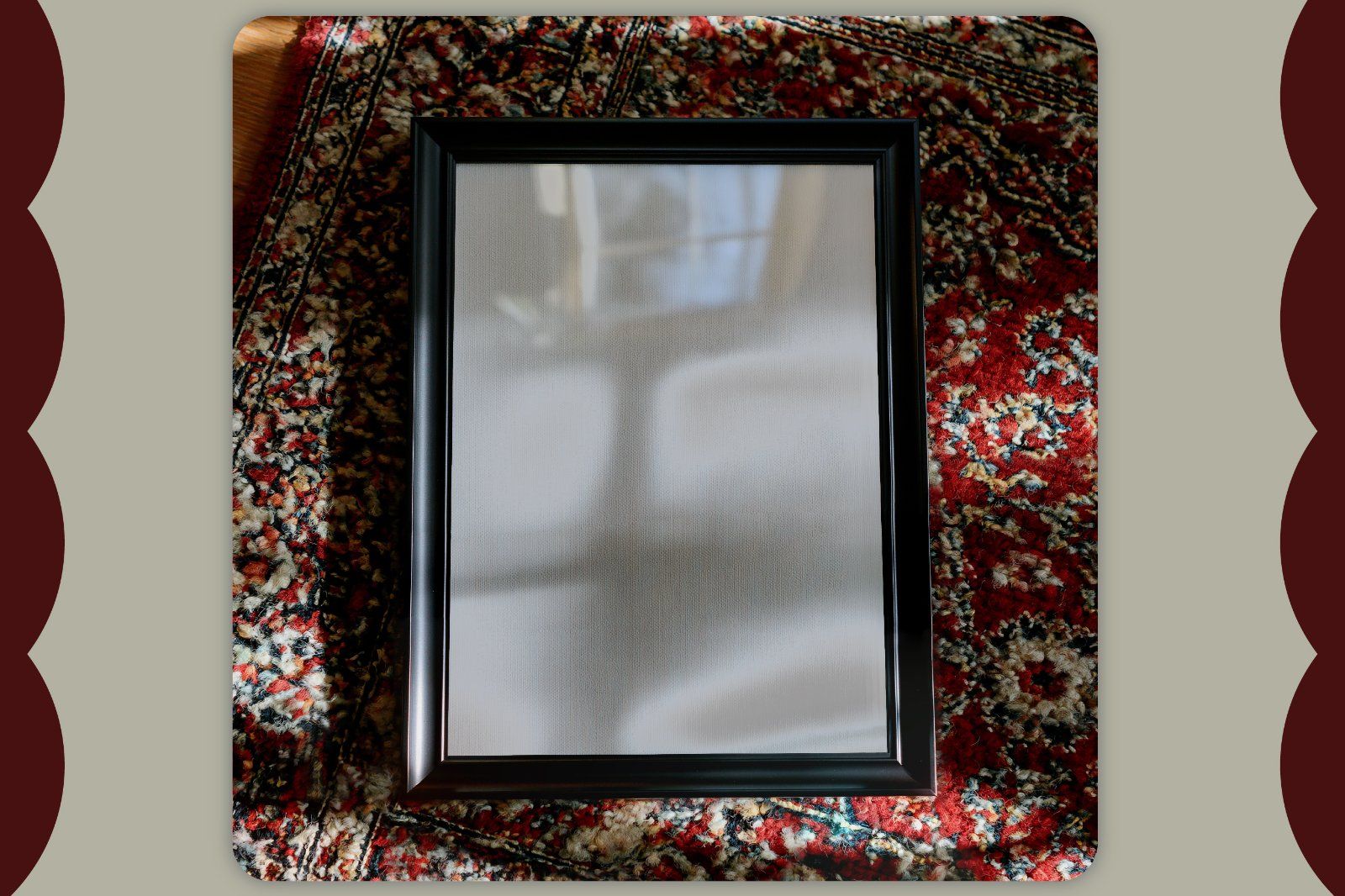 Warm Vintage Rug Frame Mockup, A4 Poster Mockup — image 2