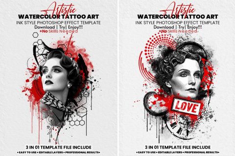 Artistic Watercolor Tattoo Art