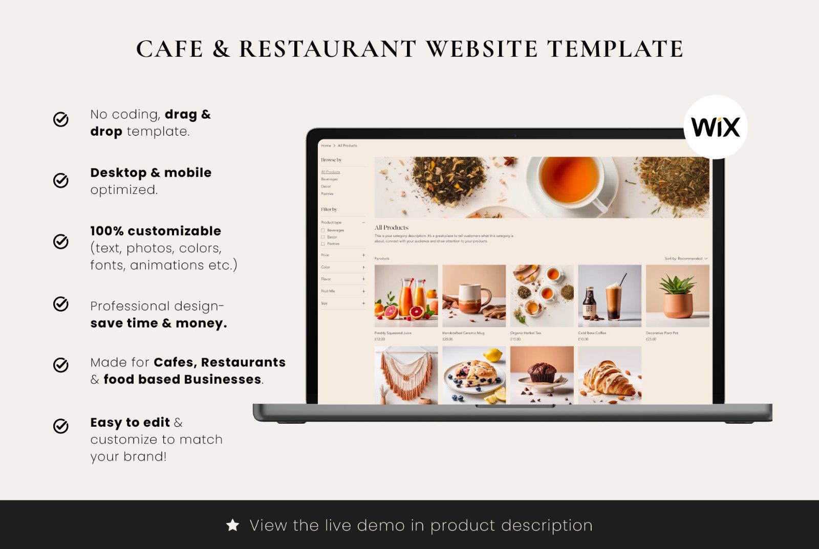 Wix Cafe, Restaurant & Takeaway Website Template — image 6