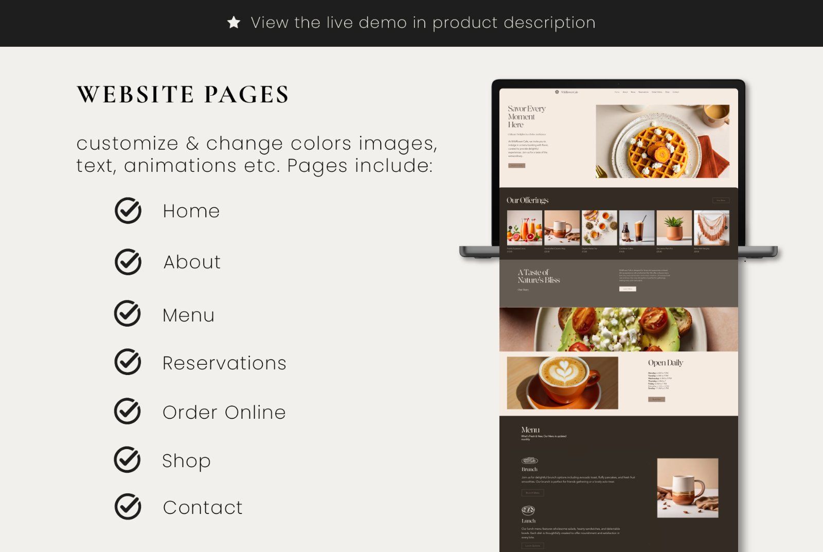 Wix Cafe, Restaurant & Takeaway Website Template — image 2
