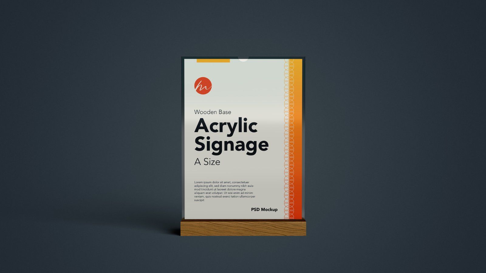 Wooden Base Acrylic Sign Holder Mockup - 7PSDs — image 2