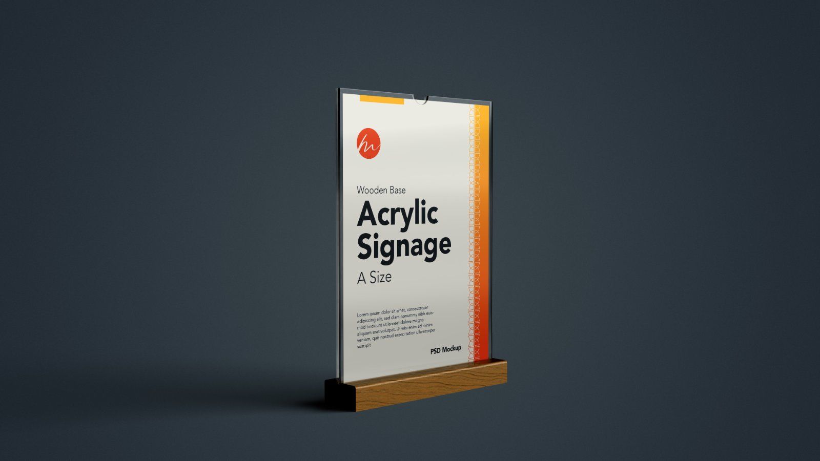 Wooden Base Acrylic Sign Holder Mockup - 7PSDs — image 3