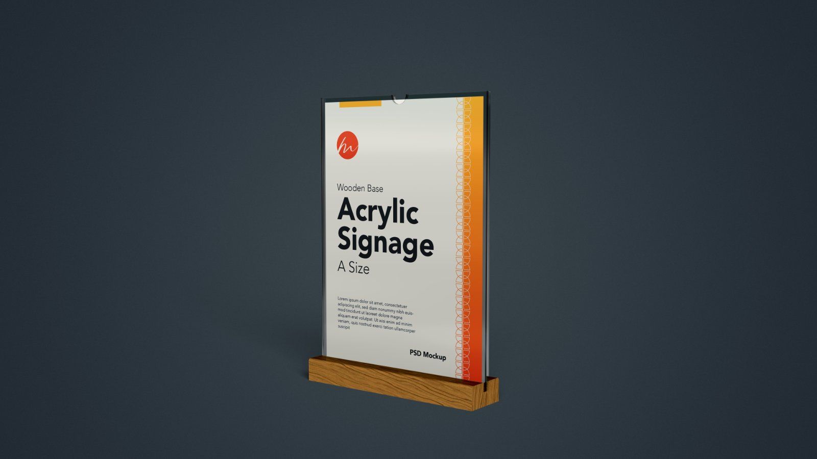 Wooden Base Acrylic Sign Holder Mockup - 7PSDs — image 4