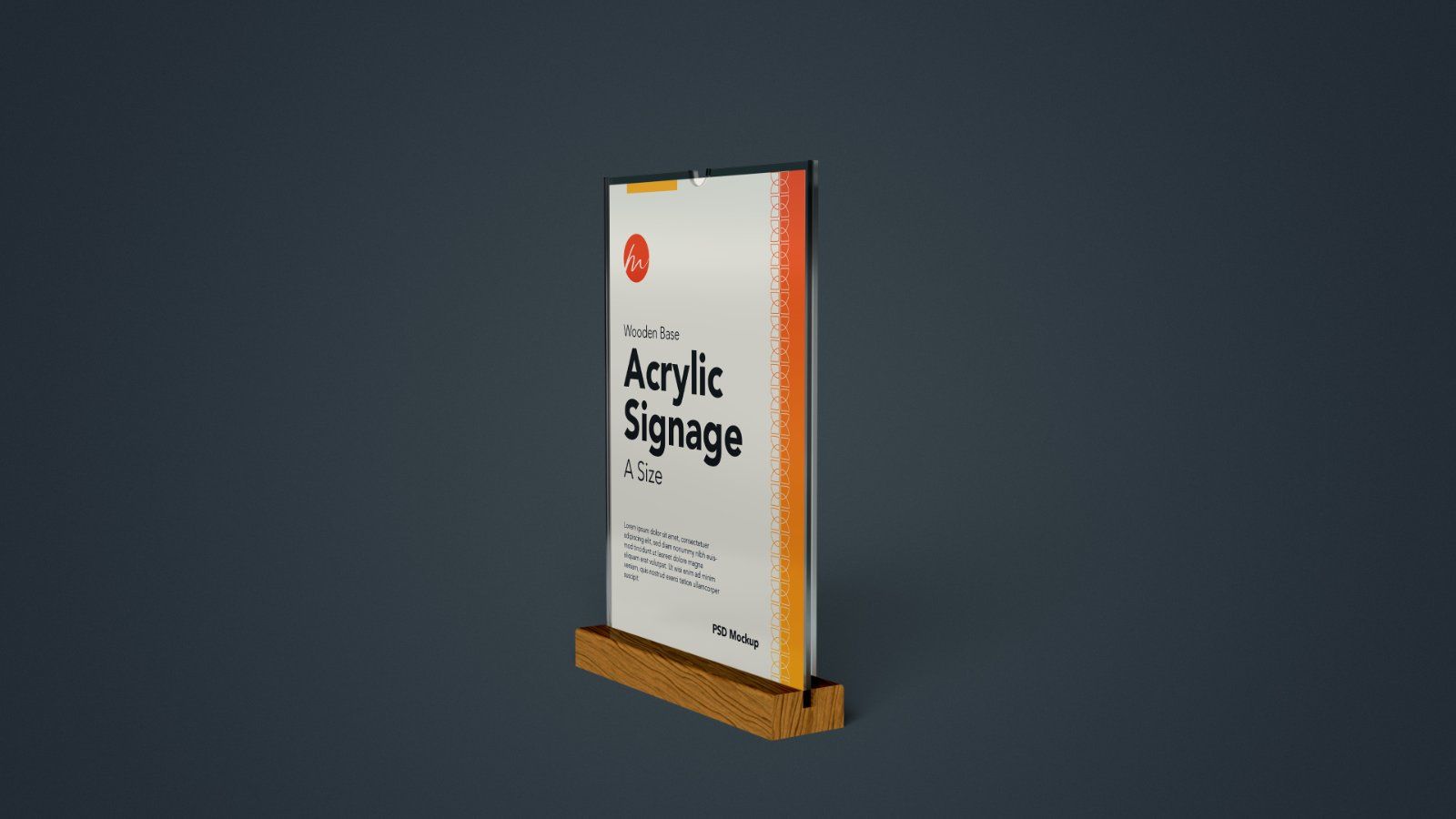Wooden Base Acrylic Sign Holder Mockup - 7PSDs — image 5