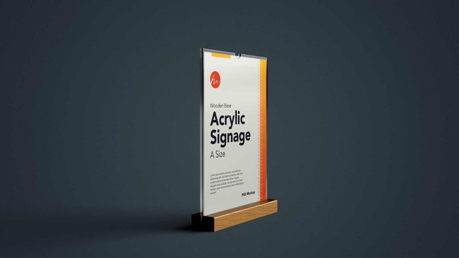 Wooden Base Acrylic Sign Holder Mockup - 7PSDs — image 6