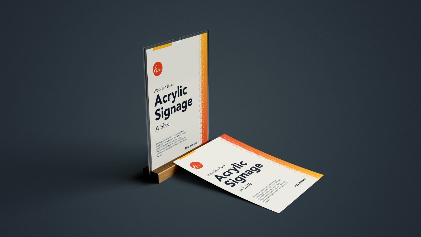 Wooden Base Acrylic Sign Holder Mockup - 7PSDs — image 7