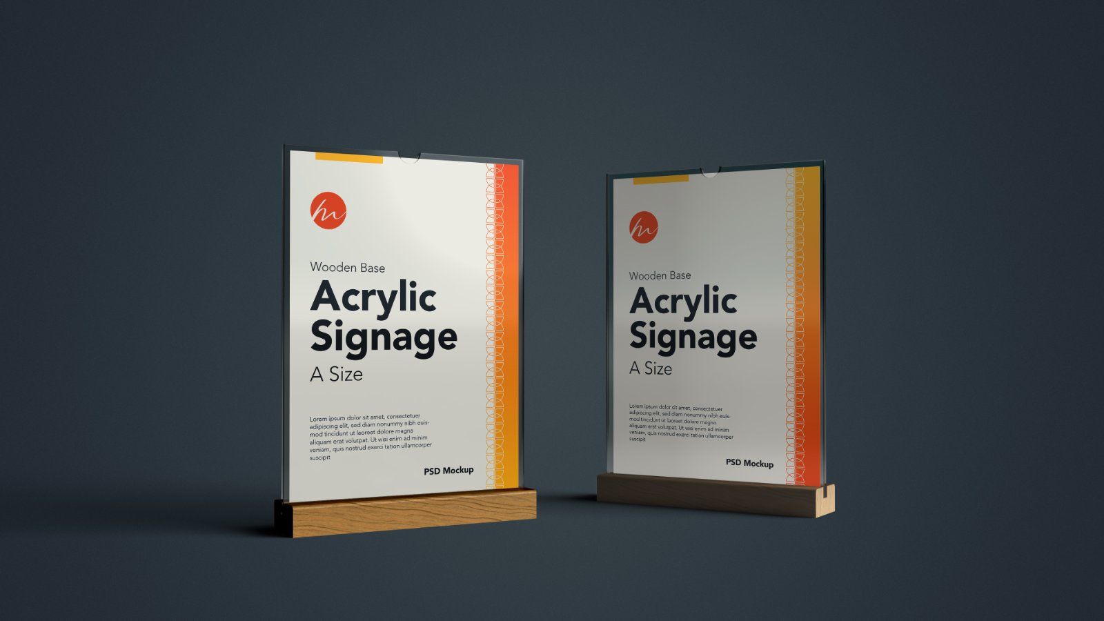 Wooden Base Acrylic Sign Holder Mockup - 7PSDs — image 8