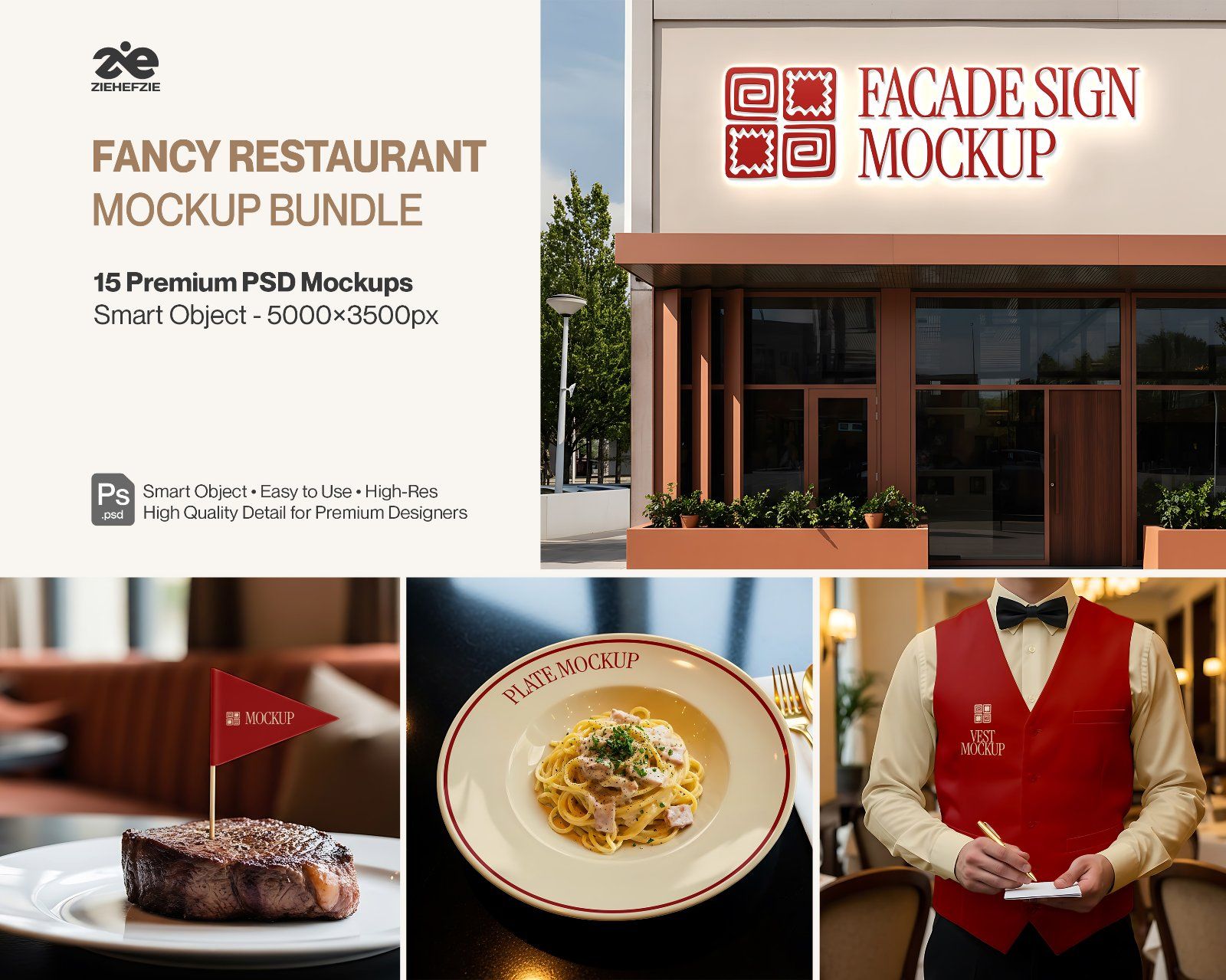 15 Premium Fancy Restaurant Mockup Bundle Restaurant Branding — image 1