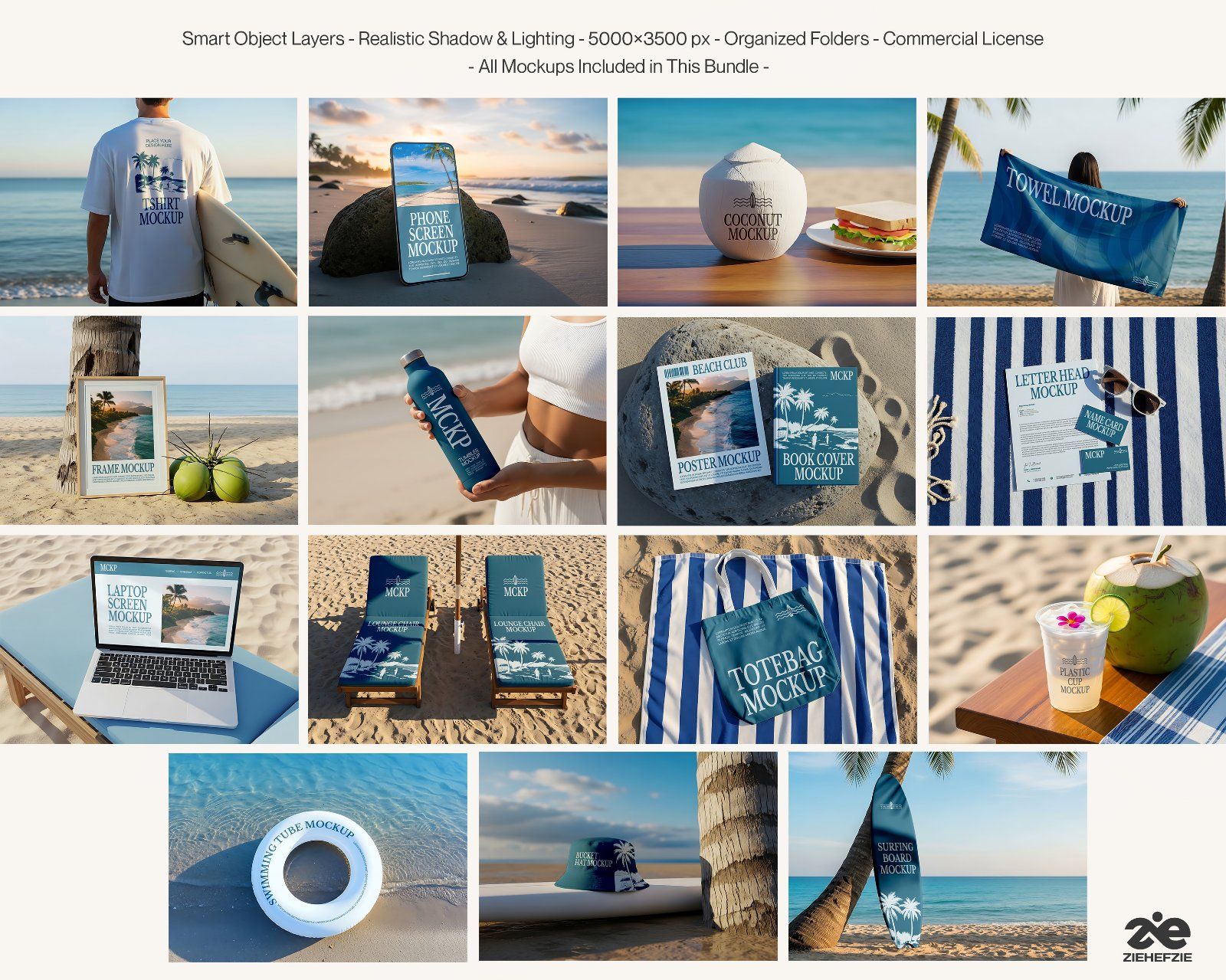 Premium Beach Club & Summer Lifestyle Mockup Bundle – 15 Aesthetic PSD Scenes for Resort Branding — image 2