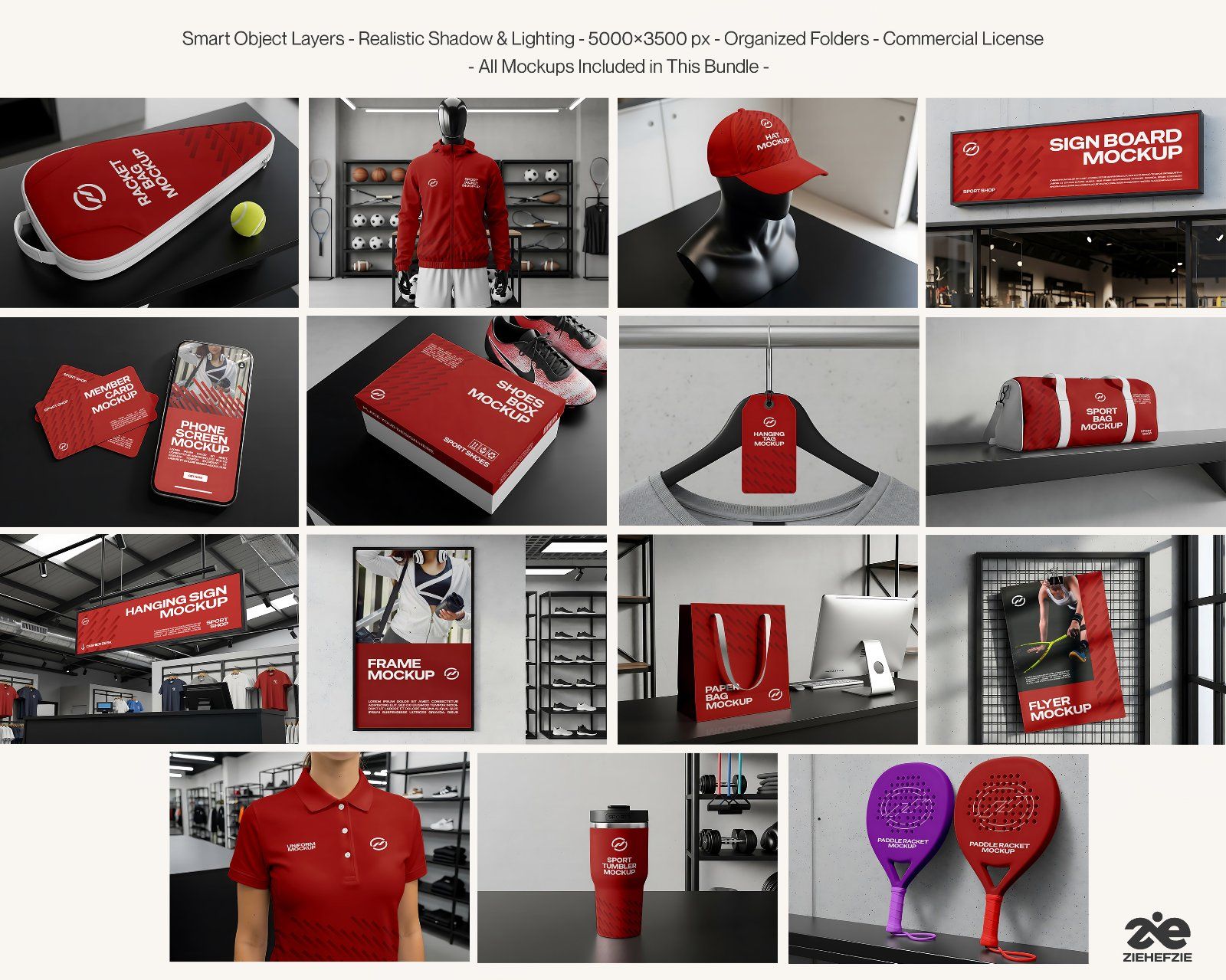 Sport Store Mockup Bundle 15 Mockup PSD – Retail Signage, Apparel & Equipment Branding — image 2