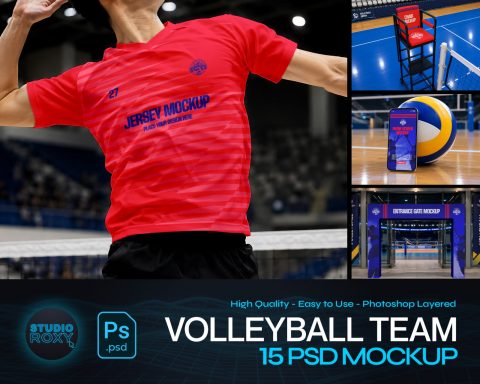 Ultimate Volleyball Team Branding Mockup Bundle – 15 Premium PSD Scenes for Tournament & Athletic Ki
