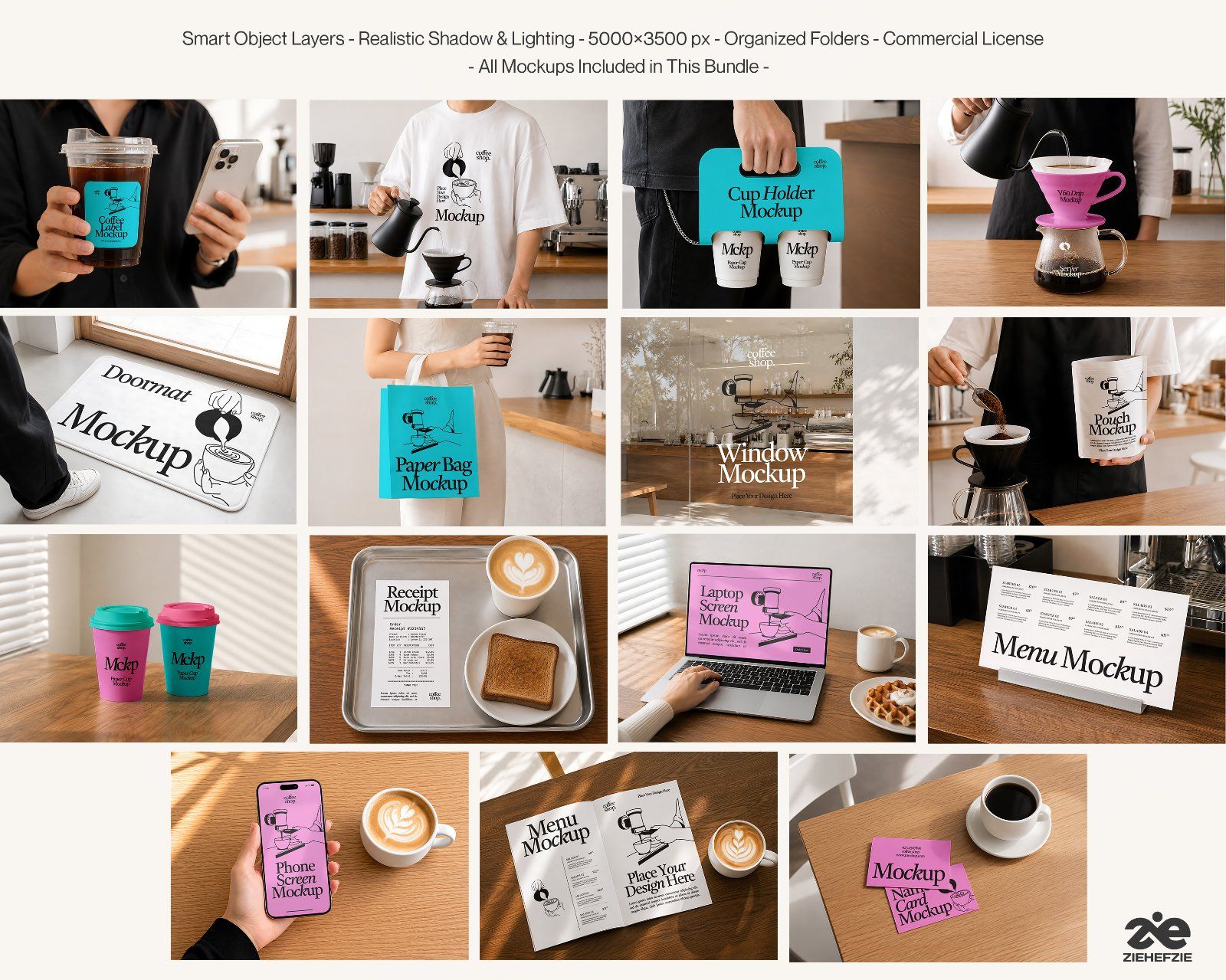 Premium Coffee Shop Branding Mockup Bundle – 15 Aesthetic PSD Scenes for Cafe & Coffee Roastery Iden — image 2