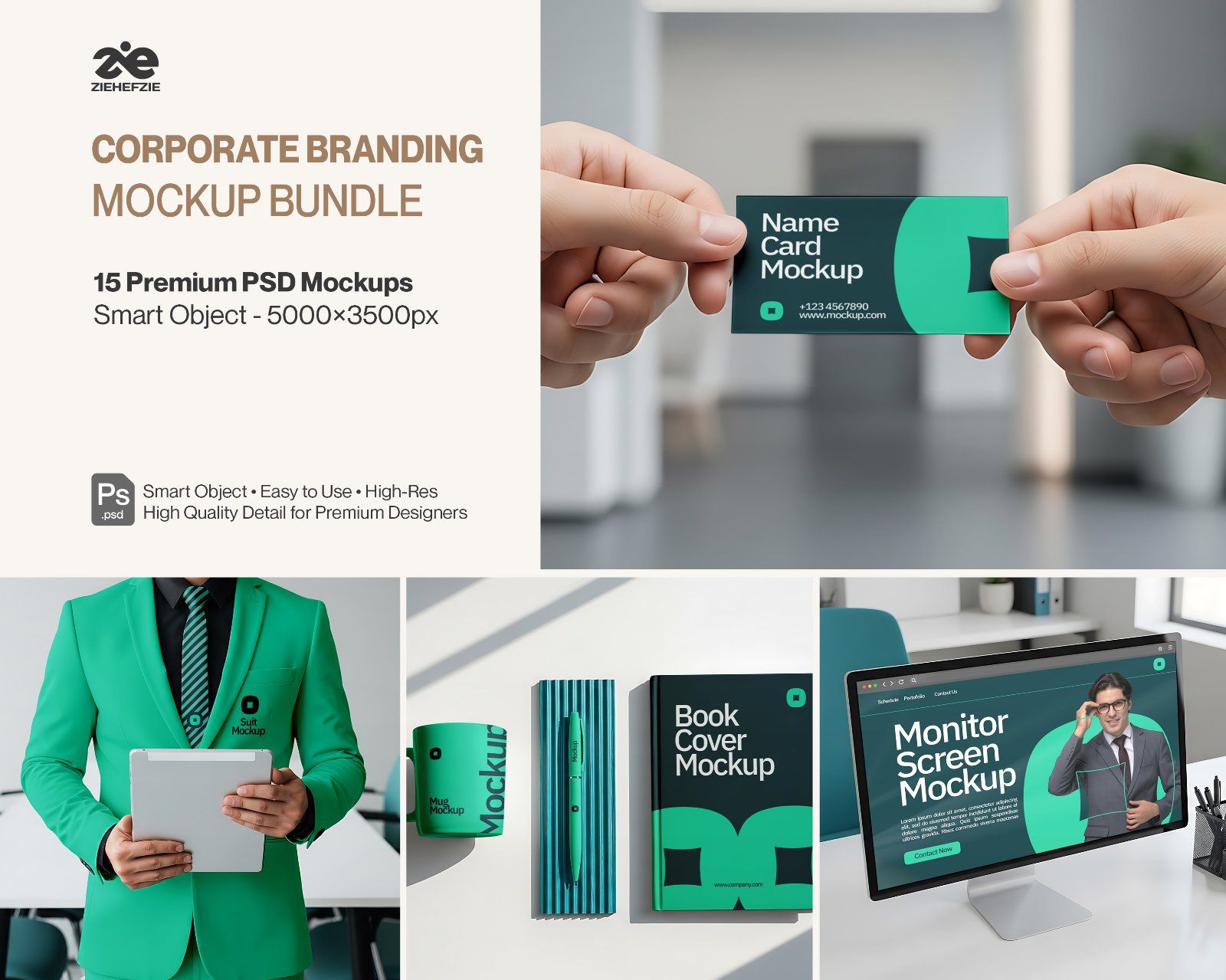 15  Premium Corporate Branding Mockup Bundle – Business Identity & Office PSD Mockups — image 1