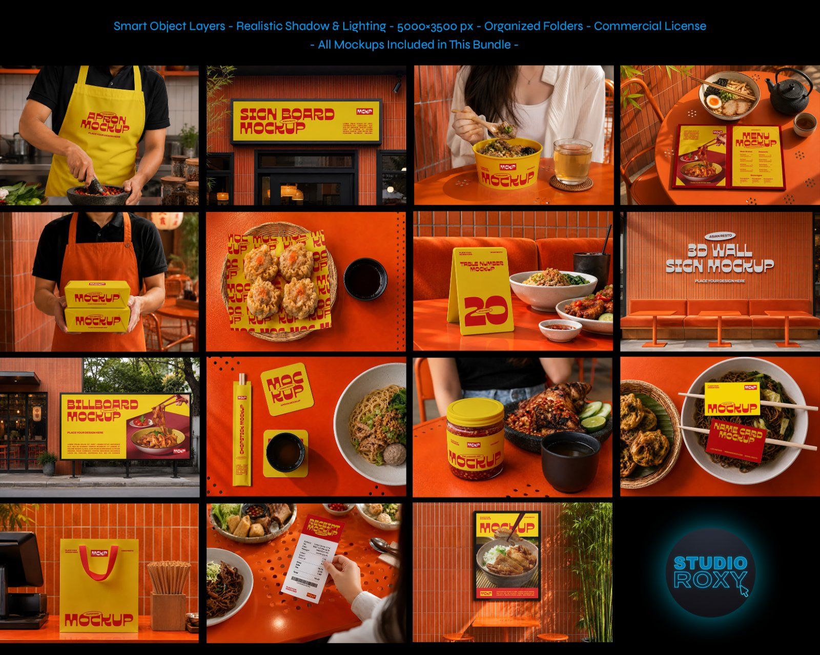Premium Asian Restaurant Branding Mockup Bundle – 15 Aesthetic PSD Scenes for Cafe, Diner & Food Pac — image 2