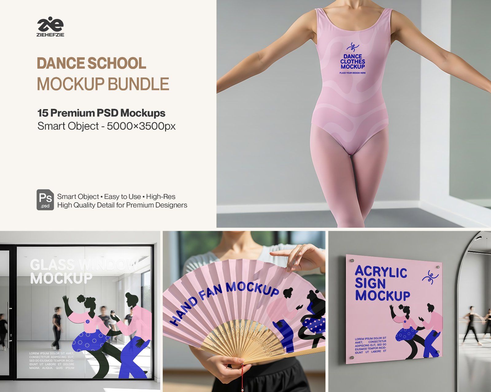 Premium Branding PSD Mockups for Dance Studio & Performance Identity — image 1