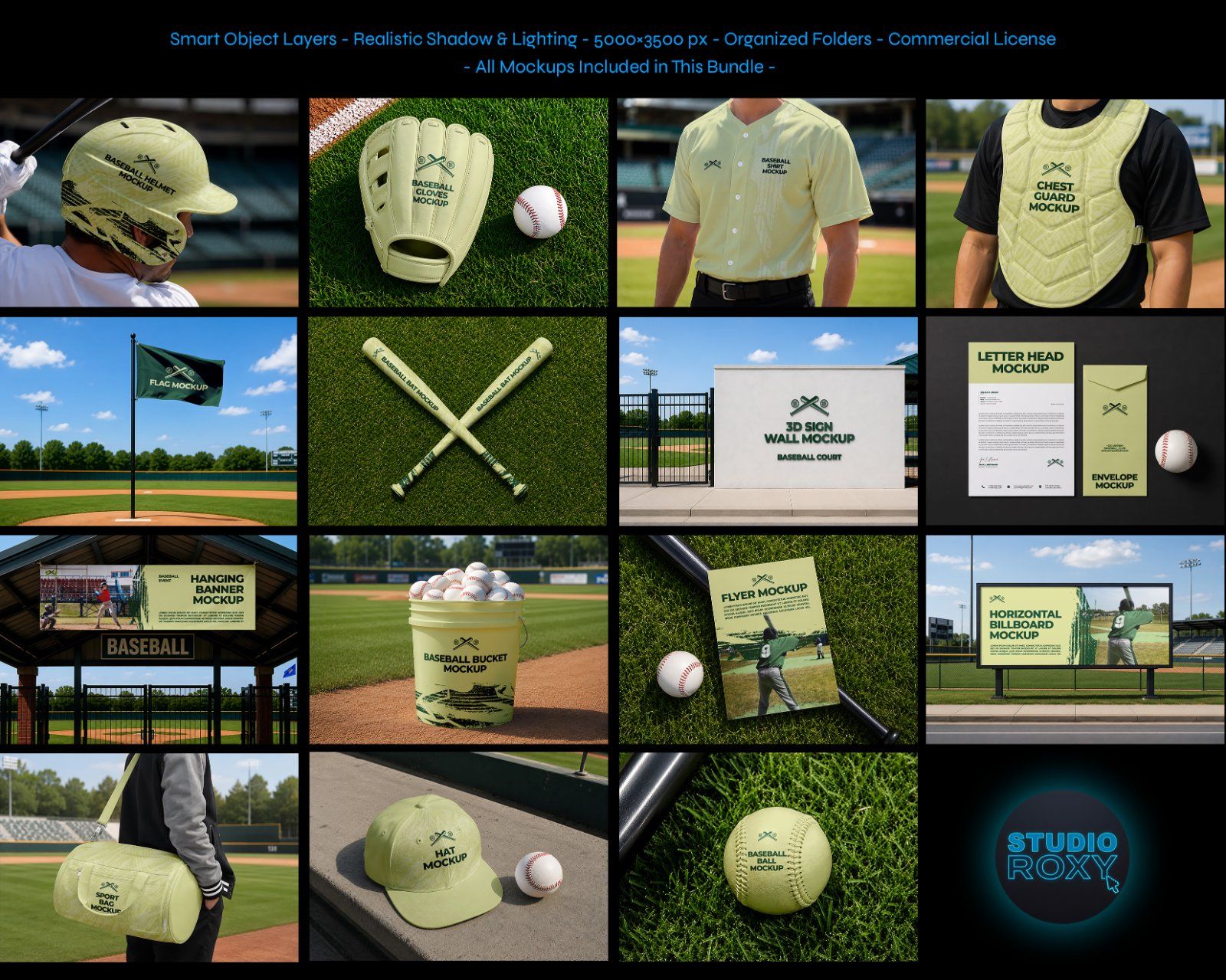 Ultimate Baseball Team Branding Mockup Bundle – 15 Premium PSD Scenes for Athletic & Sports Identity — image 2