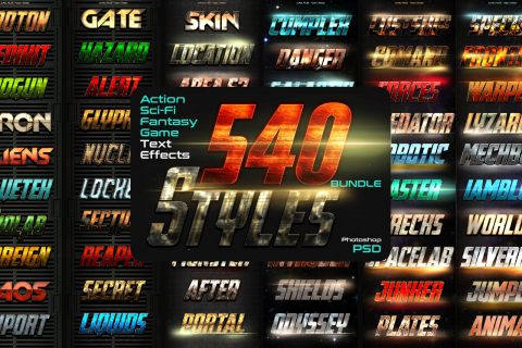 Action Sci-Fi Fantasy Text Effects Bundle