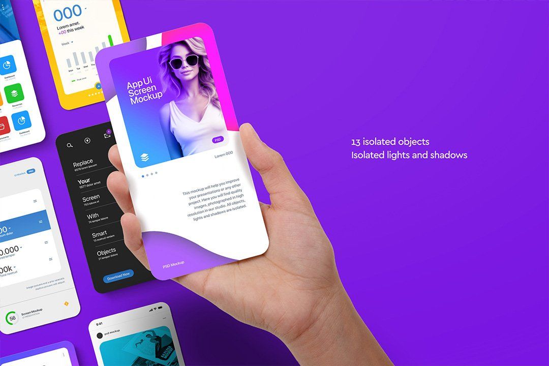App UI Screen Mockup – Hand Holding (13 Objects) — image 2