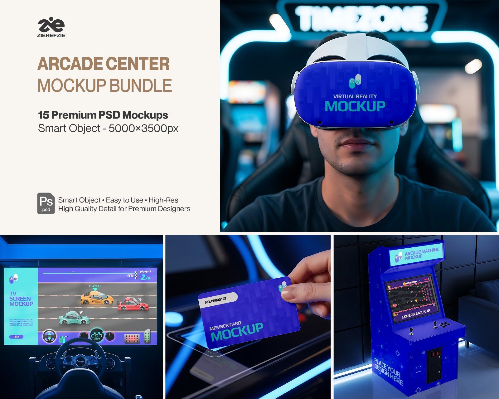 15 Premium Arcade Center Mockup Bundle Gaming Brand — image 1