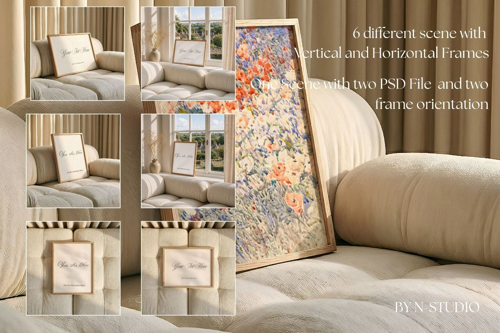 Ivory Sofa frame mockup PSD — image 3