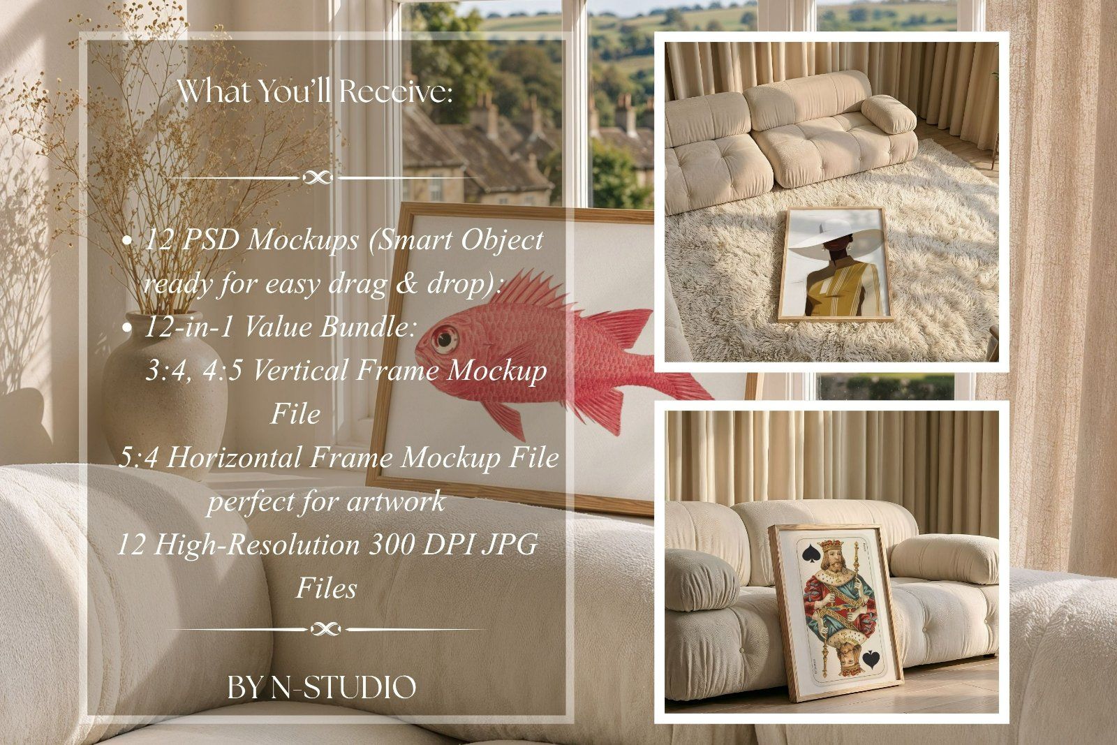 Ivory Sofa frame mockup PSD — image 5