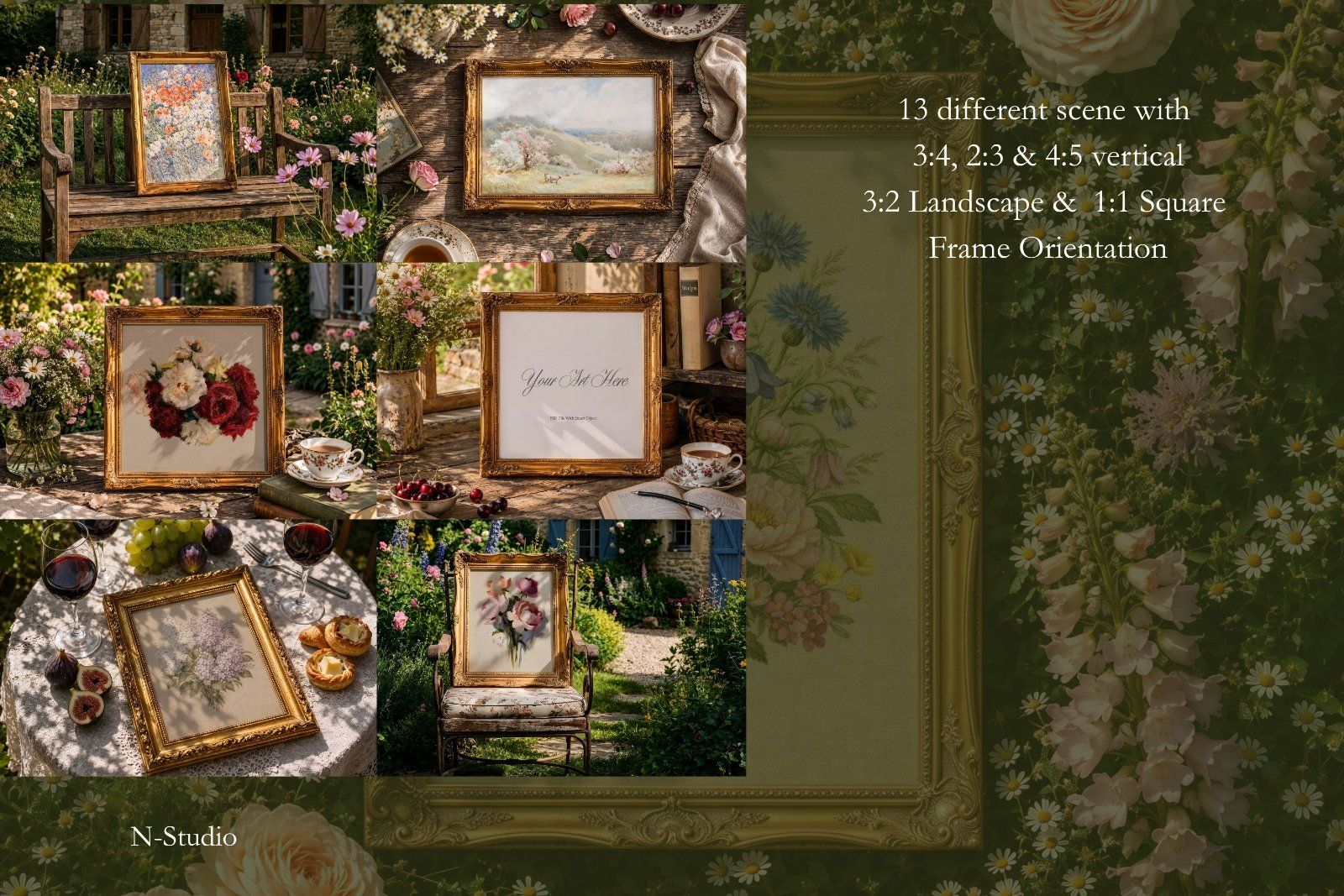 Spring Frame Mockups: Elegant Baroque & Gold Frames Collection — image 3