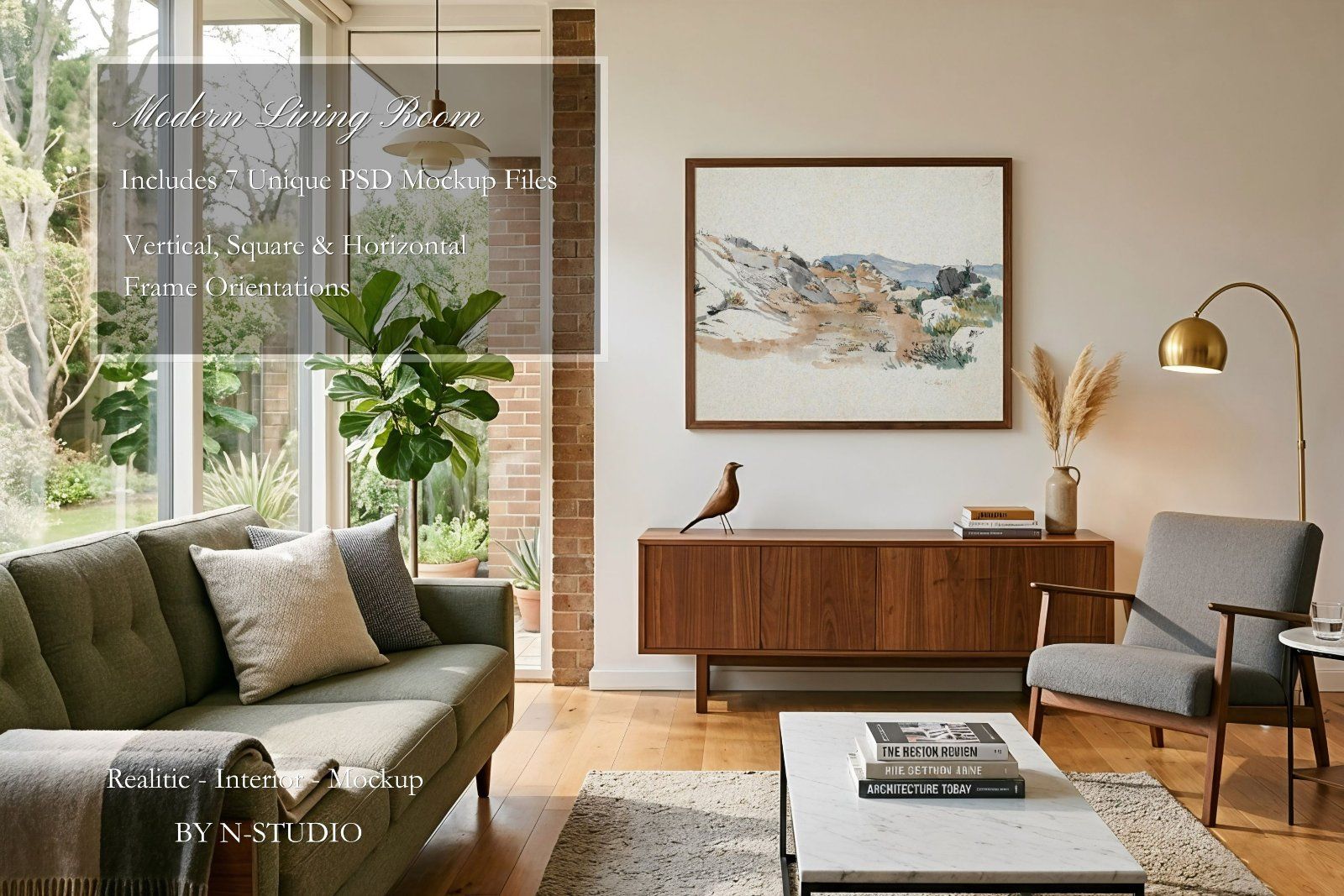 Modern Living Room Frame Mockup Bundle — image 2