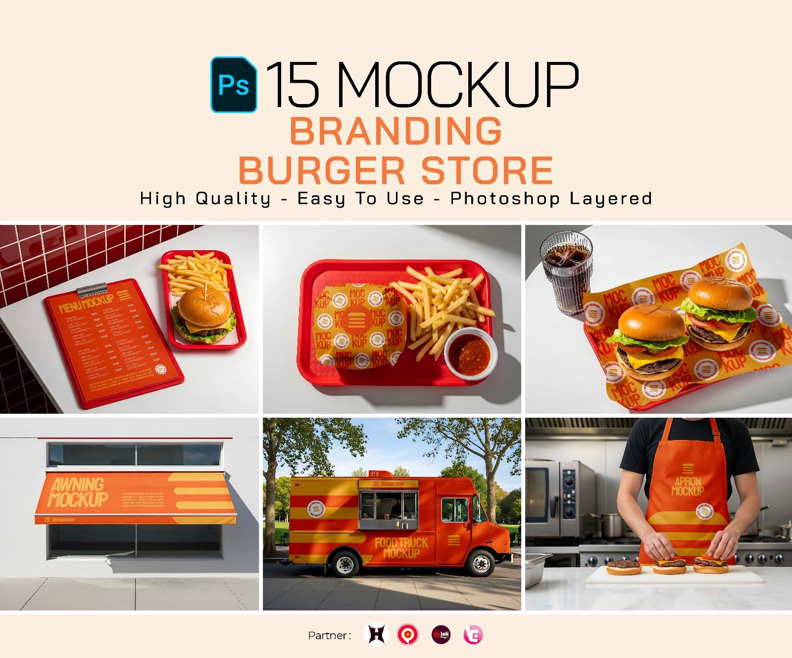 Premium Branding Premium Burger Store Mockup — image 1