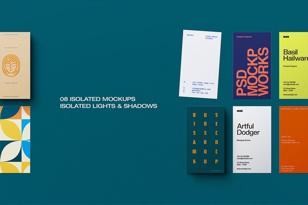 Business Card Mockup Set – Vertical Layout (8 Objects) — image 2