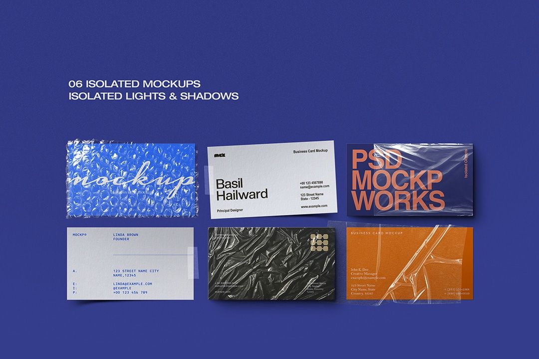 Business Card Mockup Set - Wrapped & Taped (6 Objects) — image 2