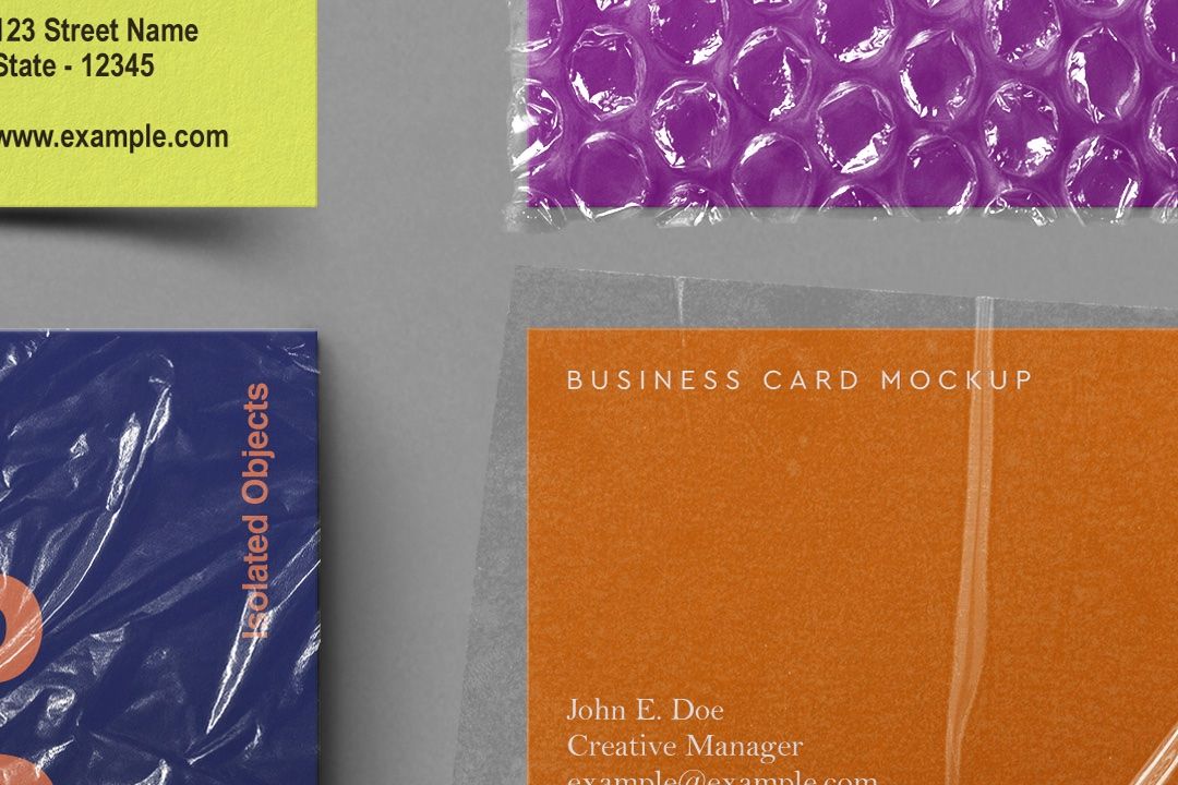 Business Card Mockup Set - Wrapped & Taped (6 Objects) — image 3