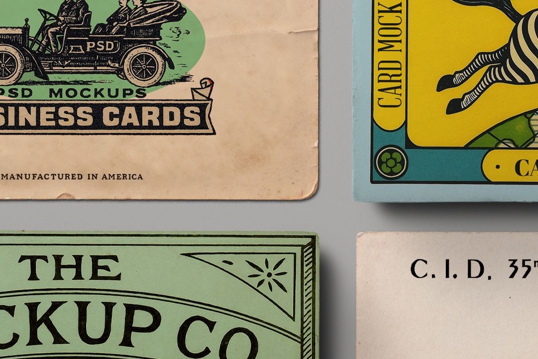 Business Card Mockup – Vintage Flat-Lay (9 Objects) — image 4