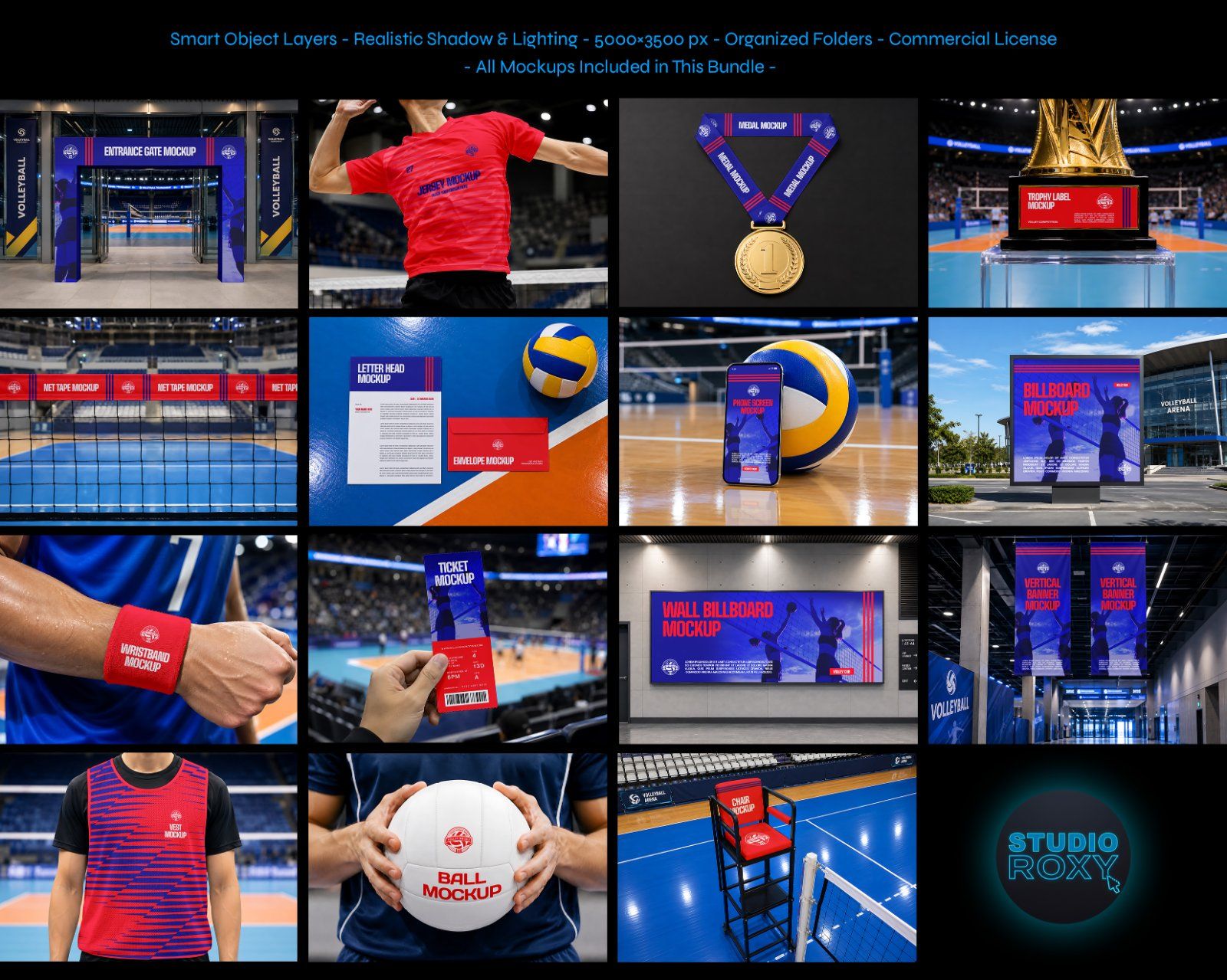 Ultimate Volleyball Team Branding Mockup Bundle – 15 Premium PSD Scenes for Tournament & Athletic Ki — image 2