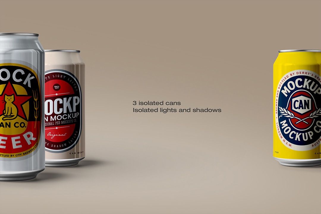 Can Mockup Set - White & Chrome Versions (3 Objects) — image 2