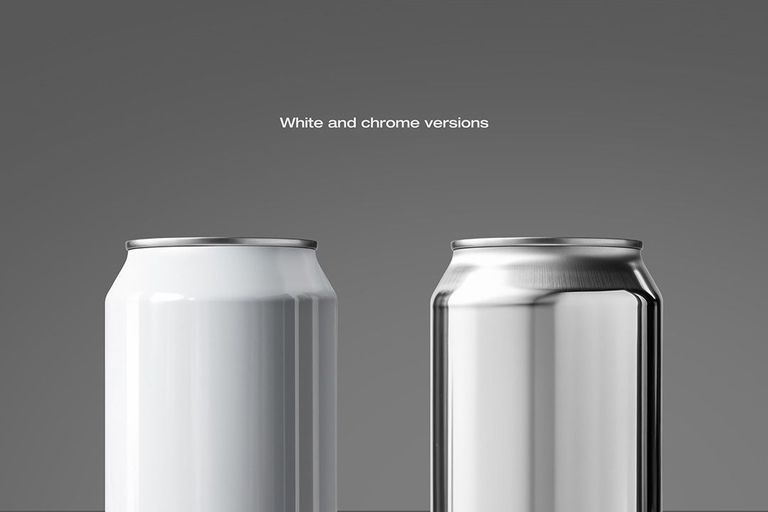 Can Mockup Set - White & Chrome Versions (3 Objects) — image 3