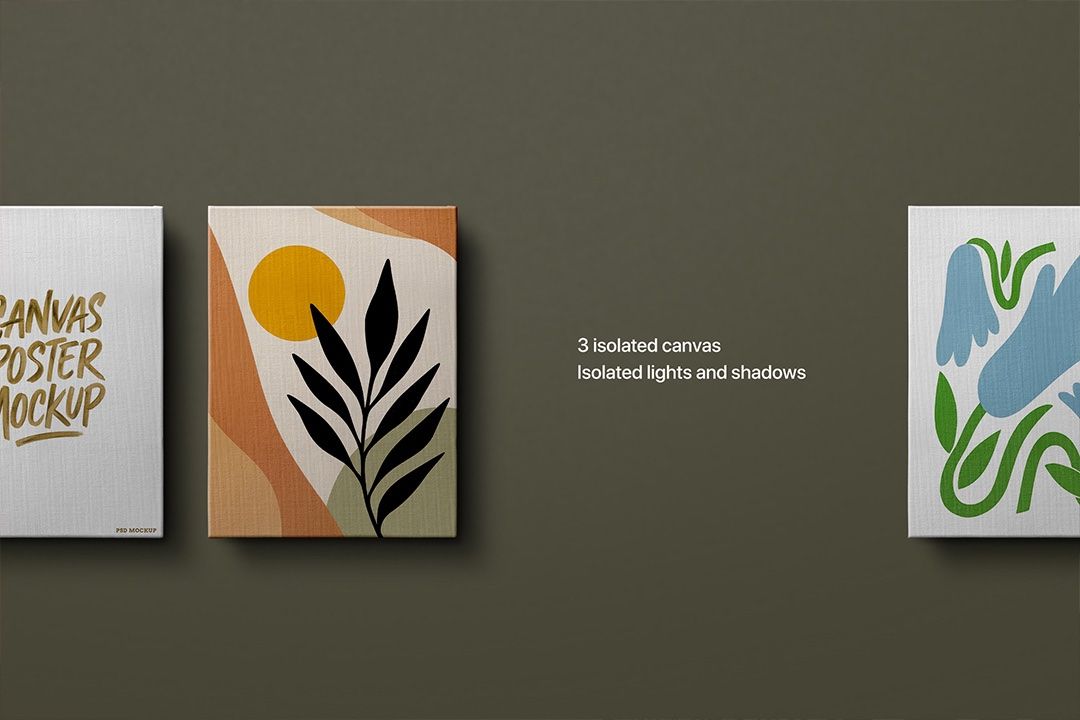 Canvas Mockup Set 12 x 16 in (3 Objects) — image 2