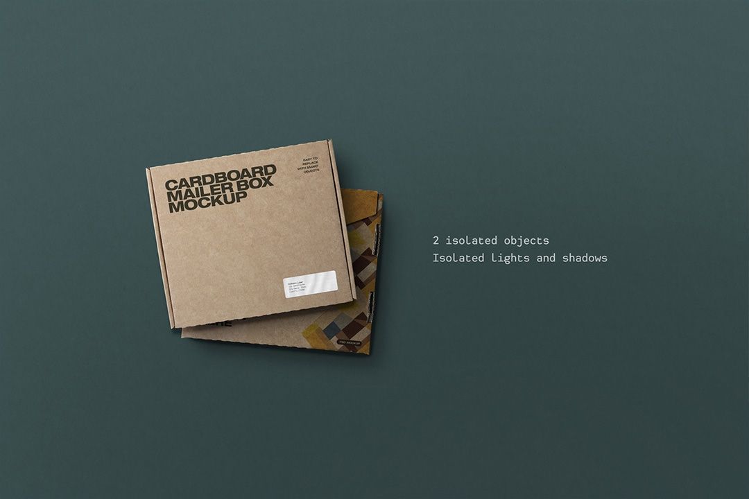 Cardboard Mailer Box Mockup (2 Objects) — image 2