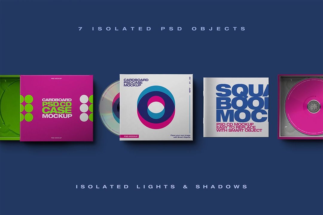 CD Case Mockup - Cardboard Packaging & Booklet (7 Objects) — image 2