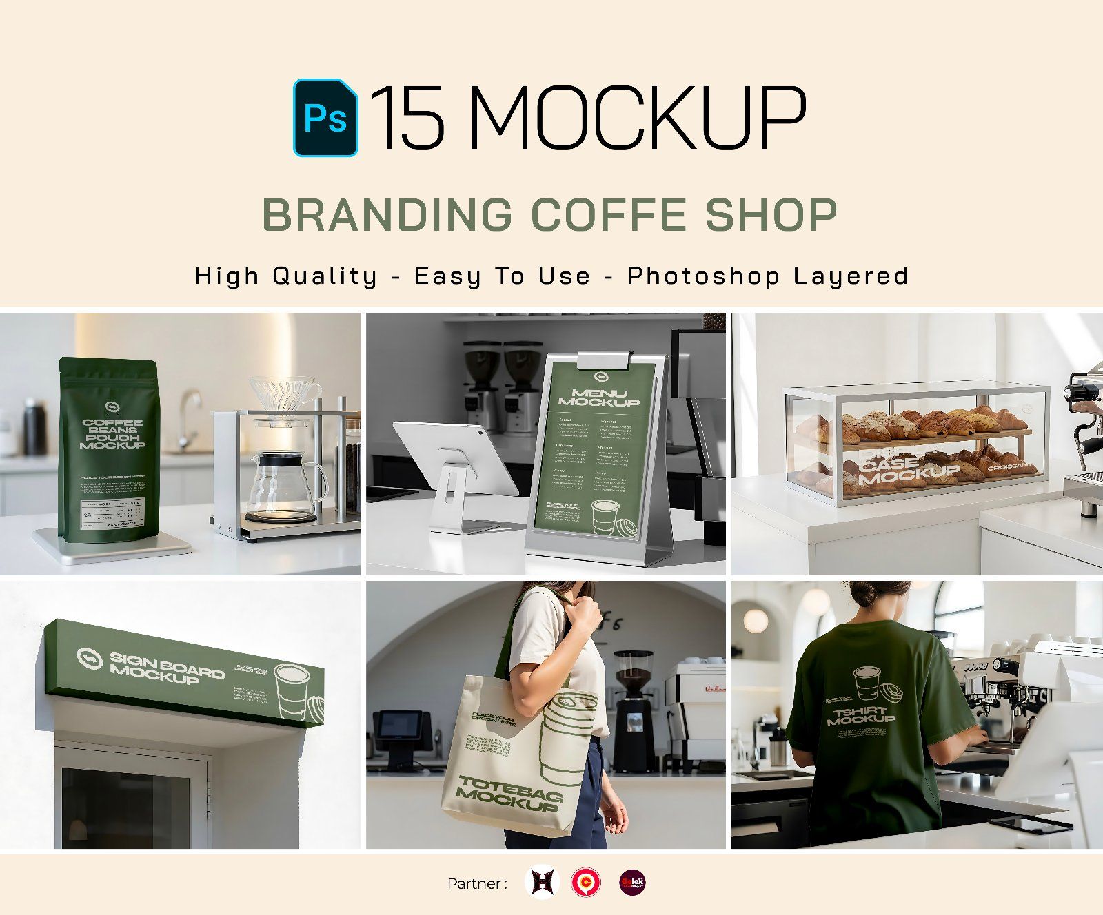 Premium Branding Green Coffee Mockup — image 1