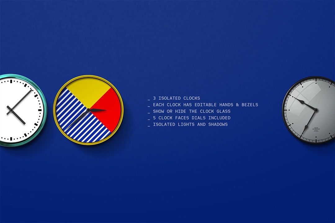 Clock Mockup Set (3 Objects) — image 2