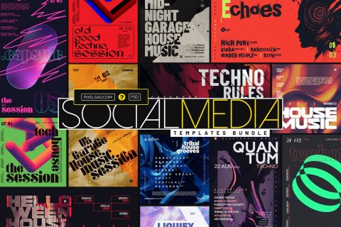 Club Party Social Media Templates Bundle